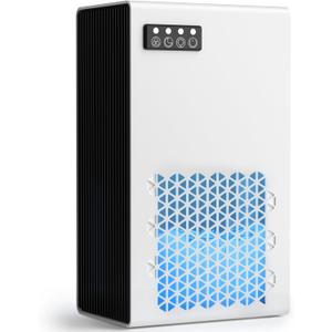 FancyBark Dehumidifiers for Home, 99oz Water Tank Dehumidifier for Bedroom Basement Bathroom RV with Auto Shut Off, Drain Hose, Sleep Mode, (White)