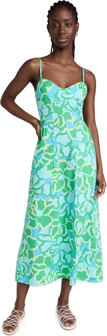 Show Me Your Mumu Women's Smitten Midi Dress (Spring Tiffany Floral), Small