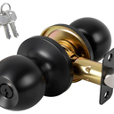 Matte Black Door Knobs with Lock and Key，Exterior and Interior Door Lock for Bedroom, Entry Door Handle for Front Door