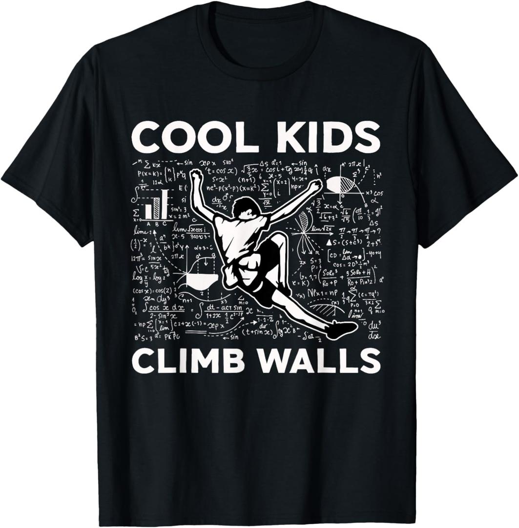 Cool Kids Climb Walls Funny Rock Climbing Bouldering Kids T-Shirt XL