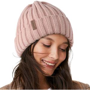 FURTALK Winter Hats for Women Fleece Lined Beanie Knit Chunky Womens Snow Cap (One Size, Light Pink)