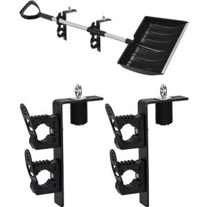 TOPOWN Dual Tool Hooks Rack Mount for Polaris Ranger, UTV Tool Holder Bed Mount Shovel Holder, UTV Tool Mount Carrier Farm Tool Storage of 2 Tools, Heavy Duty and Weatherproof (Pack of 2)