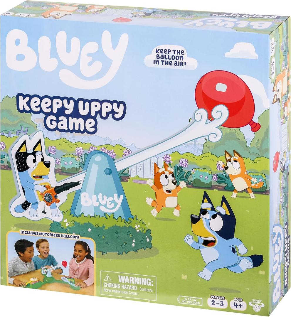 Bluey Keepy Uppy Game, Motorized Toddler Game with Bingo and Chilli Character Paddles, Games for 4+ Year Olds