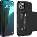 XHSY iPhone 16 Pro Max Case with Card Holder  Dual Layer Wallet Phone Case with Hidden Slot, Shockproof PC+TPU Protective Cover for Women & Men (Compatible with 6.9 inch) (Black)