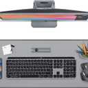 Logitech Desk Mat - Studio Series, Multifunctional Large Desk Pad, Extended Mouse Mat, Office Desk Protector with Anti-Slip Base, Spill-Resistant Durable Design, in Mid-Grey