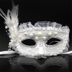 Lace mask Masquerade Mask Party Mask Halloween Mask (White) 2