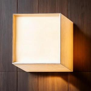 5-Inch Rustic Square Wall Sconce Japanese-Style Indoor Lamp with Fabric Shade, Art Light Fixture White Texile Wall Sconces Modern SMD LED Hardwired Hallway Cafe L