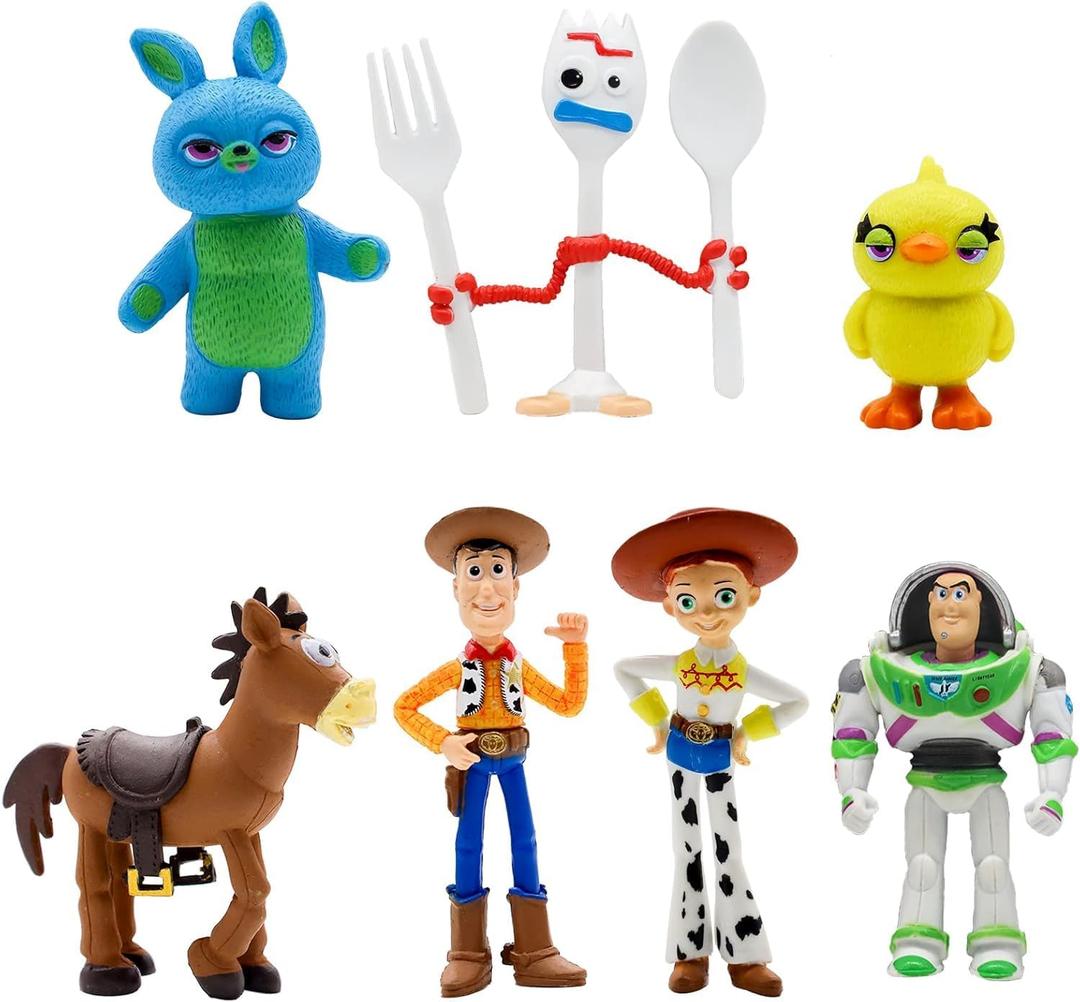 7Pcs Story Theme Cake Toppers for Birthday Party  Mini Character Figurines for Cake Decoration, Dessert Table Decor, Themed Party Supplies