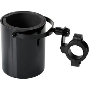 Motorcycle Cup Holder ABS Chromes Handlebar Mount Cup Drink Water Bottle Holder for Motorcycle Bike (Shiny Black)
