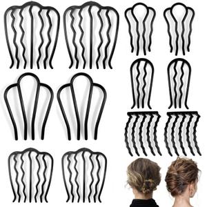 LAPOHI 12-Piece Plastic Hair Combs & Pins for Updo, Bun & Vintage Hairstyles (Classic)