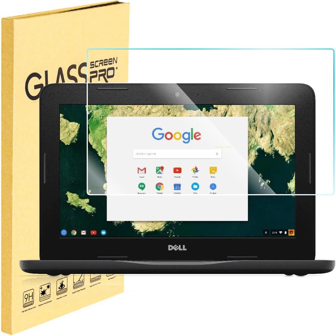 Tempered Glass Screen Protector for 11.6 inch Dell Chromebook 11 3100 3120 3180 3181 5190 CB1C13, Dell Inspiron 11 3180 C3181 CB1C13 11.6 inch Laptop, 9H Hardness, Anti Fingerprint, Bubble Free
