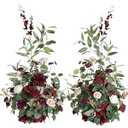Ling's Moment 41" Tall Fall Free Standing Artificial Flowers Arrangements 2pcs Wedding Arch Altar Stage Decorations Romantic Marsala For Ceremony Reception Rose Floral Party Outdoor Centerpieces Decor