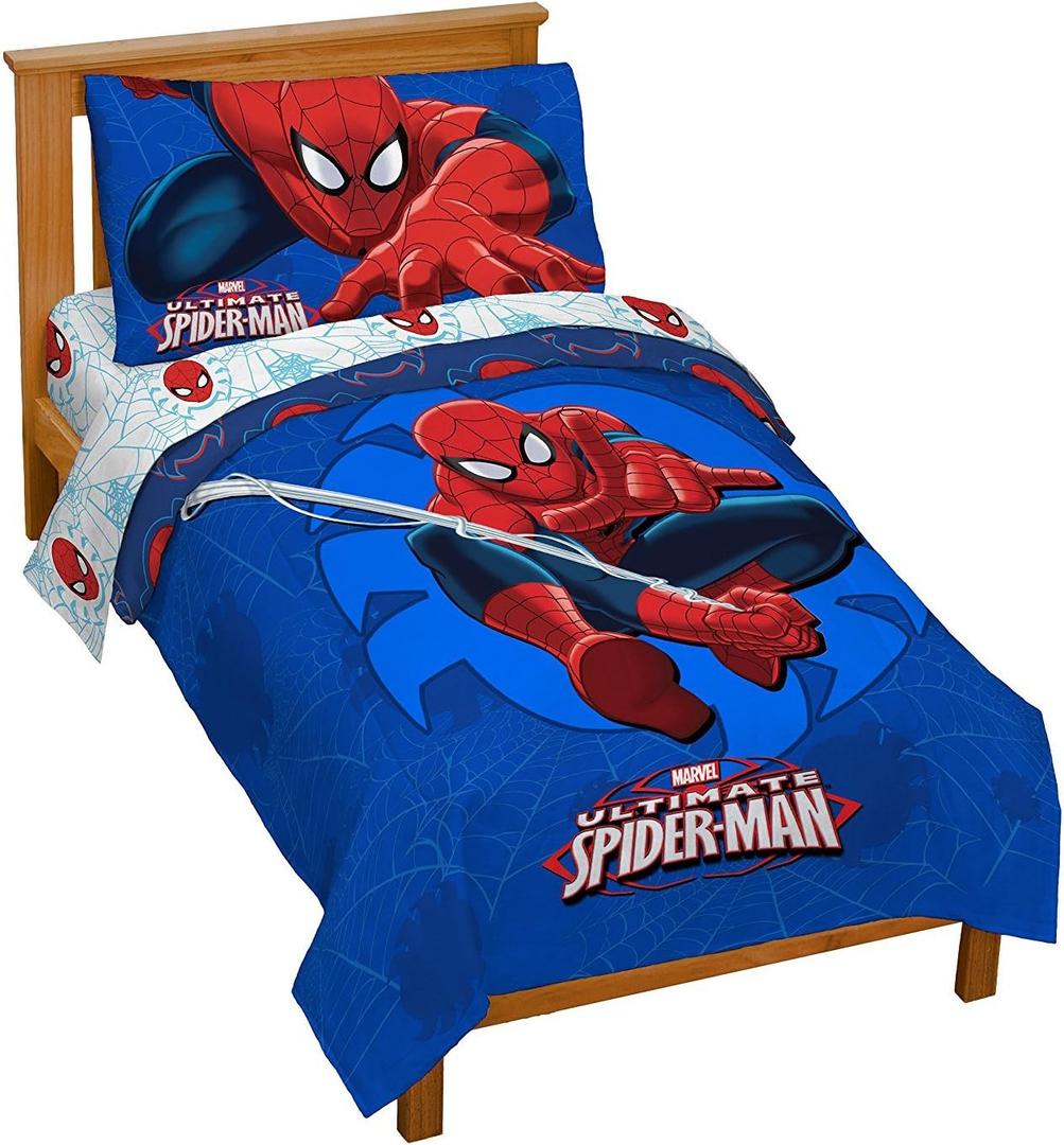 Marvel Spiderman 'Regulator' Toddler 4 Piece Bed Set (Blue)