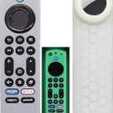 for Toshiba Remote Airtag Cover Glow for Insignia TV NS-RCFNA-21 CT-RC1US-21 CT-95018 Alexa Voice Remote Control with Holde for Tile Sticker,Silicone Tracker Case for Tile Sticker,Glow Green