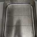 EWFEN Roasting Pan,17*13'' Stainless Steel Turkey Roaster with Rack - Deep Broiling Pan & V-shaped Rack & Flat Rack,Non-toxic & Heavy Duty,Great for Thanksgiving Christmas Roast Chicken Meat Lasagna