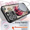 Bouvardia for iPhone 16 Pro Max Case - Multi-Scenario Kickstand & Cosmic Astronaut Pattern - Compatible with Magsafe - Aesthetic Cute Design for Women and Girls