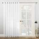 No. 918 Emily Sheer Voile Grommet Sliding Patio Door Curtain Panel, 100" x 84", White
