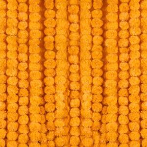 5 Pcs- 5 Feet Long Marigold Garland Bulk Indian/American Wedding Party Mantel Decoration Decorations for Altar Faux Flower Garlands Diwali, Spring Bush Floral Party (Orange)