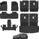 Floor Mats for 2017-2023 GMC Acadia 6 Seats with 2nd Row Bucket Seat, Trunk Mat and Backrest Mat All Weather TPE Protector for GMC Acadia Accessories
