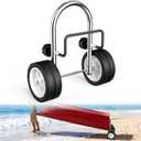 Heavy-Duty Boat Dolly and Kayak Cart,Chrome Plated Steel Design with Dual Wheels and an Adjustable Clamp Suitable for Transoms up to 3" Thick