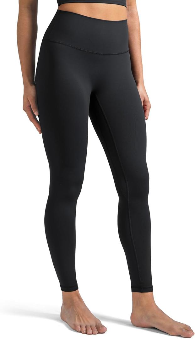 Colorfulkoala Dreamlux No Front Seam Leggings for Women 25" Inseam, High Waisted Buttery Soft 7/ 8 Yoga Pants (XL, Black)