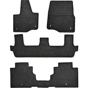 Car Floor Mats Custom Fit for Ford Expedition 2018-2025 2026 (Not Fit MAX Or L) 8 Seats with 2nd Bench Seat Black Rubber Auto Liner Mats All Weather Protection