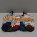 Senker Fashion Wool Socks for Women, Stocking Stuffers Christmas Gifts for Women Mom Her Boot Warm Crew Sock for Winter (Large, Blue Dark Blue Brown Red Green)