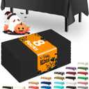 Pureegg Plastic Table Cloth Disposable 8 Pack, 54 x 108 Inch Table Cloths, Graduation Decorations Class of 2025, Graduation Party Tablecloths, Rectangle, Plastic Cover, Leakproof & Sturdy, Black