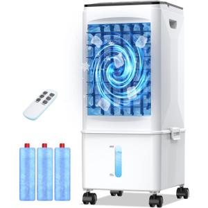 Portable Air Conditioners, [9.5L Reservoir] Evaporative Cooling Fans that Blow Cold Air, Quiet Portable AC Unit w/Remote & Timer, 3 Speed Swamp Cooler, Windowless Air Conditioner for Room Office