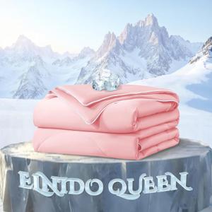 ELNIDO QUEEN Cooling Comforter for Hot Sleepers, Summer Cooling Blanket King Size for Night Sweats, Q-Max 0.45 Breathable All-Season Lightweight Blanket, (106x90 inchPink