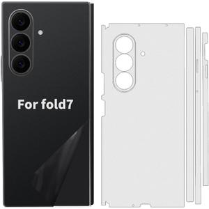 2 Pack for Samsung Galaxy Z Fold 7 Skin Wrap Using 3M Transparent Matte Carbon Fiber Sparkle Phone Sticker Film Vinyl Decal Glass Protector for Back Side (Transparent Matte)