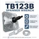 W11393685 Washer Gearcase with TB123B Spanner Wrench, Fits WTW8040DW4 WTW8500DW6 MVWB765FW3 MVWB835DC4 Replaces W11455453 W11134159, Compatible with Select Whirlpool Maytag Kenmore Top Load Washers