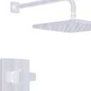 Delta Modern 14 Series Square Rain Shower Faucet Set, Brushed Nickel Shower Head and Handle Set, Valve Trim Kit, Spotshield Stainless T14268-SP-PP (Valve Not Included)