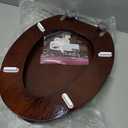 Angel Shield Elongated Wood Toilet Seat with Quiet Close,Easy Clean,Quick-Release Hinges(Elongated,Dark Walnut)