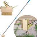 Crack Weeder, Moss Remover Tool, Manual Crevice Weeding Tool, Weed Puller Grout Brush with 67-inch Long Handle for Deck, Paver, Patio, Walkway, Driveway - 2 Weed Brush Heads