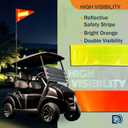 Golf Cart Safety Flag Pole Kit, Telescoping 5.4 ft Pole with Clamp Mount, 8 x 12 in Orange Flag with Reflective Strip for ATV, Bike, Trailer, Wheelchair, Mobility Scooter