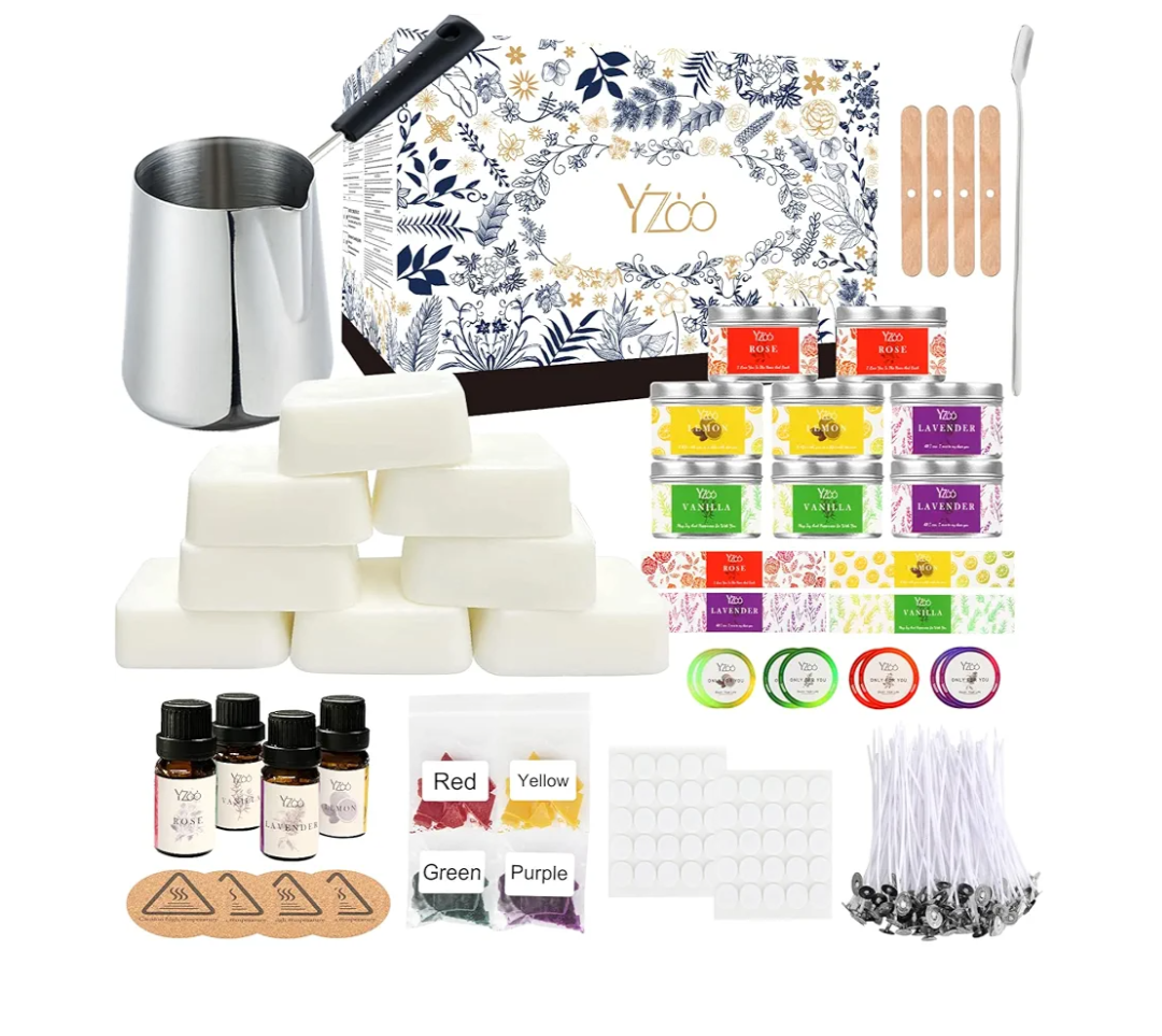 Complete Candle Making Kits for Adults Beginners,DIY Candle Making Supplies Include Soy Wax,Wax Melter,Scents,Dyes,Wicks, More-Full Candle Making Set - Arts & Crafts Kits