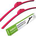 OEM QUALITY 15" + 15" PARRATI Premium All-Season Rose Red Windshield Wiper Blades (Set of 2)