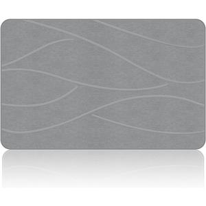 Stone Bath Mat Diatomaceous Earth Shower Mat Non-Slip Super Absorbent Diatomite Stone Mats for Bathroom Floor Quick-Drying Easy to Clean (24''*16'' Grey)