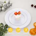 Goodluck 200PCS White Plastic Plates, Heavy Duty Disposable Plates with 100 10.25 inch Dinner Plates and 100 7.5 inch Dessert Plates for Party, Holiday, Wedding