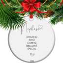 Nephew Ceramic Christmas Ornament, Nephew Appreciation Gift, Heartfelt Keepsake for Nephew from Uncle,Gift from Aunt (C7)