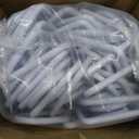 LEIFIDE 60 Pcs White Vinyl Fence Hooks 2 x 6 Inch Patio Hangers Hanging Powder Coated Steel Fence Hooks Lattice Shepherds Hook Stick Plant Baskets for Indoor Outdoor Lights Bird Feeder Pool Equipment
