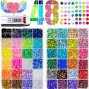 qiipii 48 Color 6mm Jelly AB & Crystal Colorful Resin Rhinestones for Bedazzling Crafting SS30 Flatback Stones Gems Diamonds Charms for Nails Eyes Face Makeup Beauty Tumblers Bottles DIY Crafts Shoes