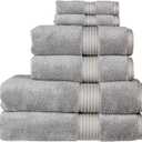 Christy Supreme Hygro 6 Piece Towel Set | Silver Grey | 100% Luxury Supima Cotton | Ultra Soft | Super Absorbent | 650GSM | 2 Bath Towels 2 Hand Towels 2 Face Cloths
