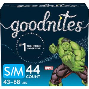 GoodNites Bedwetting Underwear for Boys, S/m, 44 Ct, Size 4-Boy, 44 Count (4344898287)