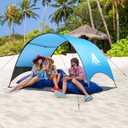Beach Tent - Beach Shade Canopy Compact Fold (16.9x3.9), Own Patent, 360 Ventilation, Large Side Storage Pocket, UV Protection Portable Sun Shelter for Beach (Blue, 106 * 65 * 61)