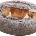 JOLLYVOGUE Dog Bed, Calming Anti-Anxiety Large Dog Bed, Fluffy Donut Cushion for Medium and Large Pets (27")