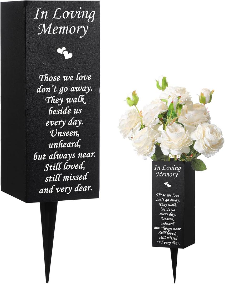 Geosar Cemetery Vases for Grave Metal Flower Holder with Spikes Memorial Funeral Gravesite Flowers Vase Decorations for Loss of Loved One(Those We Love) Geosar Cemetery Vases for Grave Metal Flower Holder with Spikes Memorial Funeral Gravesite Flowers Vase Decorations for Loss of Loved One(Those We Love)
