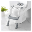 Potty Training Seat ，SKYROKU Potty Training Toilet with Step Stool Ladder, for Kids Boys Girls Toddlers - Comfortable Safe Potty Seat with Anti-Slip Pads Ladder, (8838-Grey）