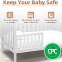 Salcod Toddler Safe Guardrail Compatible with Delta Children Convertible Crib, Crib Rail for Prevent Toddler from Rolling Off The Bed, White